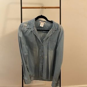 Mock Jean Style Shirt -L